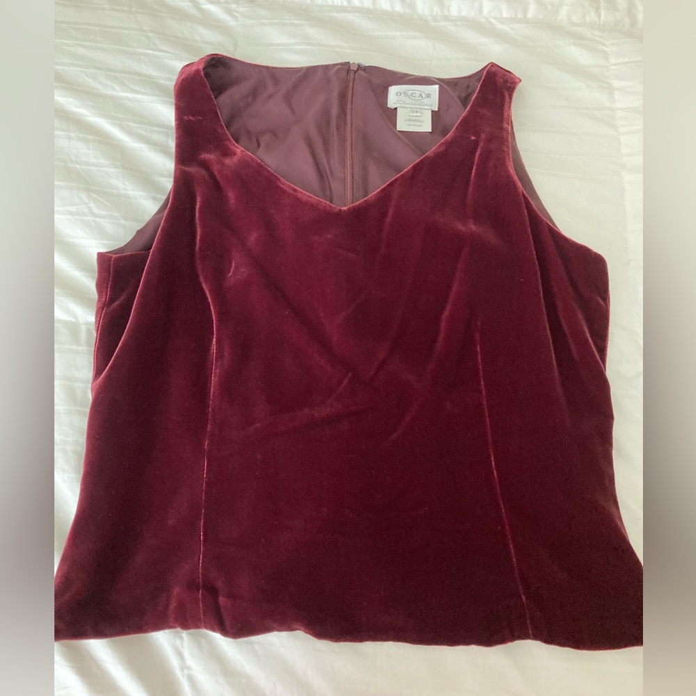 Oscar by Oscar de la Renta wine velvet tank top, sz 14.  Never worn but no tags.